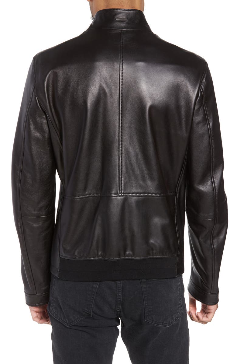 BOSS Nerous Leather jacket, Alternate, color, 