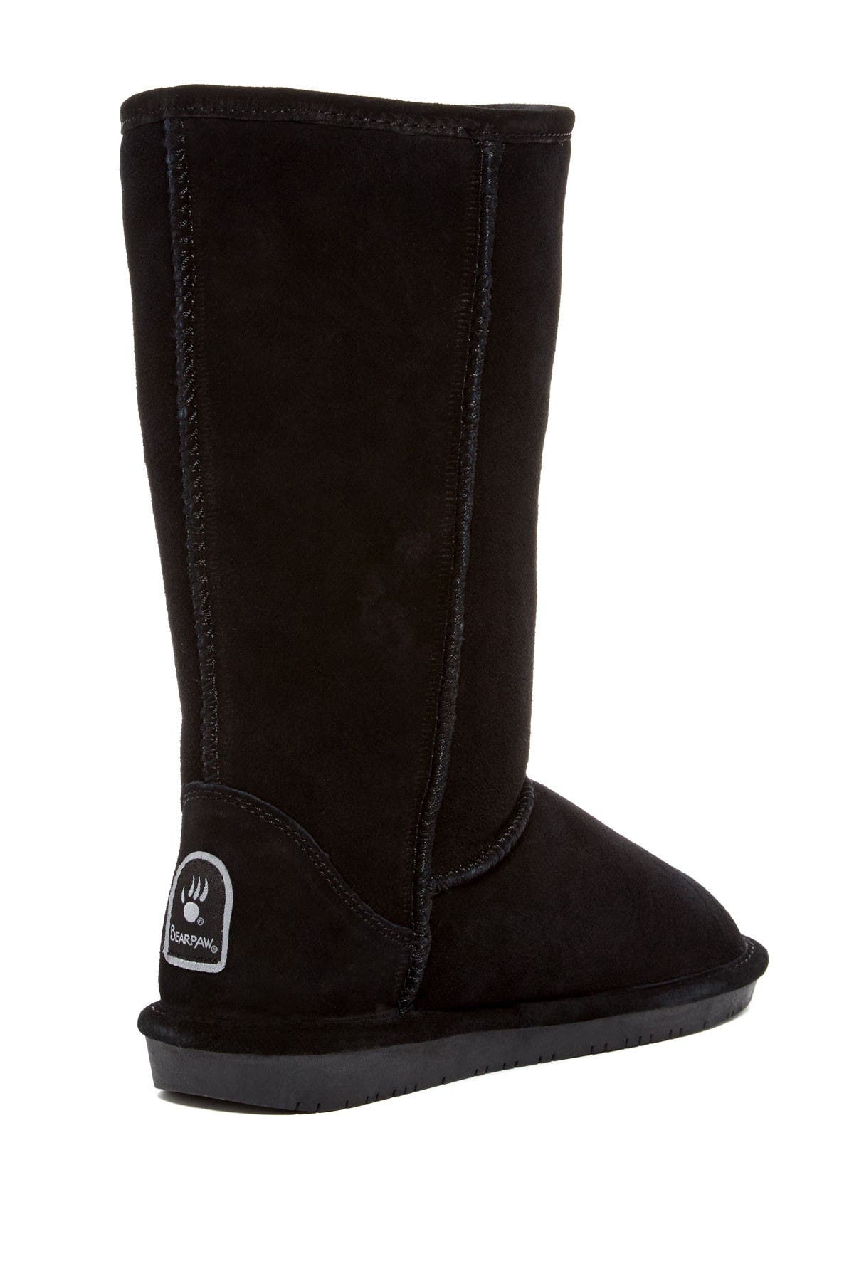 BEARPAW Emma Tall Genuine Sheepskin Lined Boot, Alternate, color, Black Ii