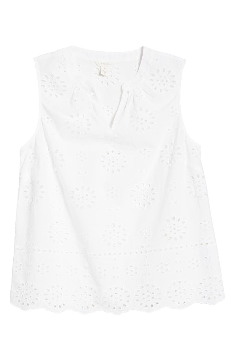 Caslon<sup>®</sup> Sleeveless Eyelet Top, Alternate, color, 
