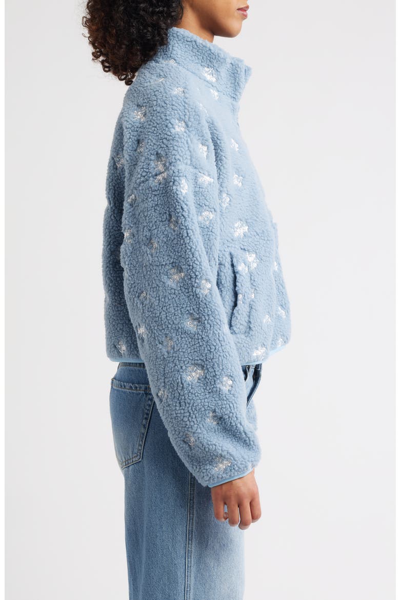 Ditsy Blue Elle Fleece Half Zip Pullover, Alternate, color, FROST BLUE