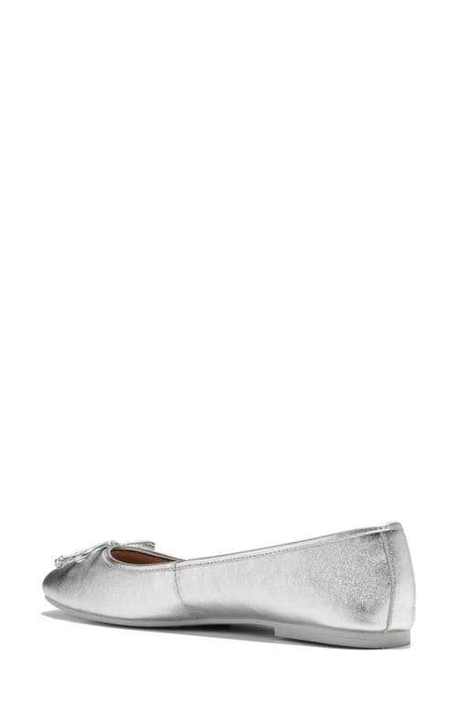Cole Haan Yara Ballet Flat In Silver Leather