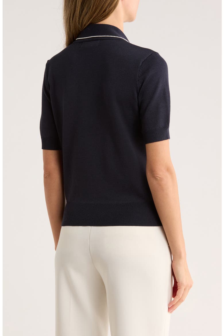 Harmony Short Sleeve Tie Front Sweater, Alternate, color, PEACOAT
