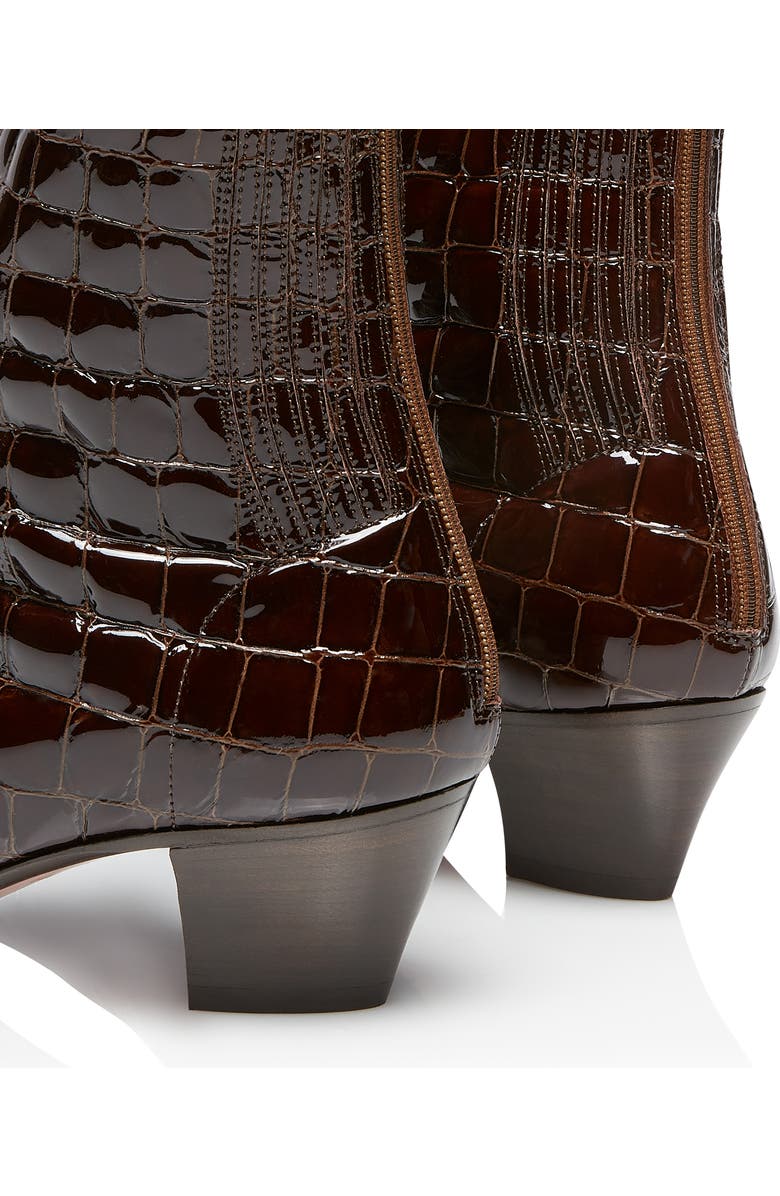 Aquazzura Tres St. Honore Croc Embossed Genuine Kangaroo Leather Bootie, Alternate, color,
