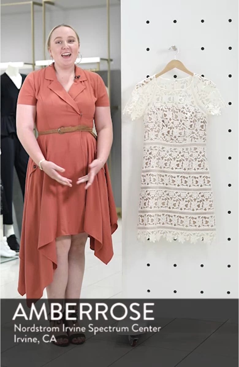 Lace Overlay Sheath Dress, sales video thumbnail