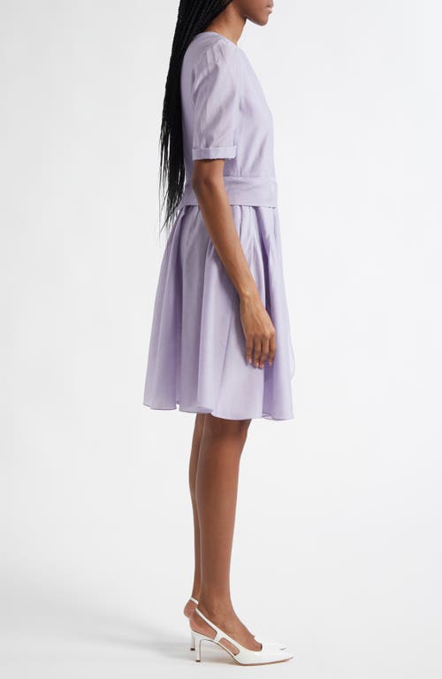 Emporio Armani Muslin Faux Wrap Dress In Lilac