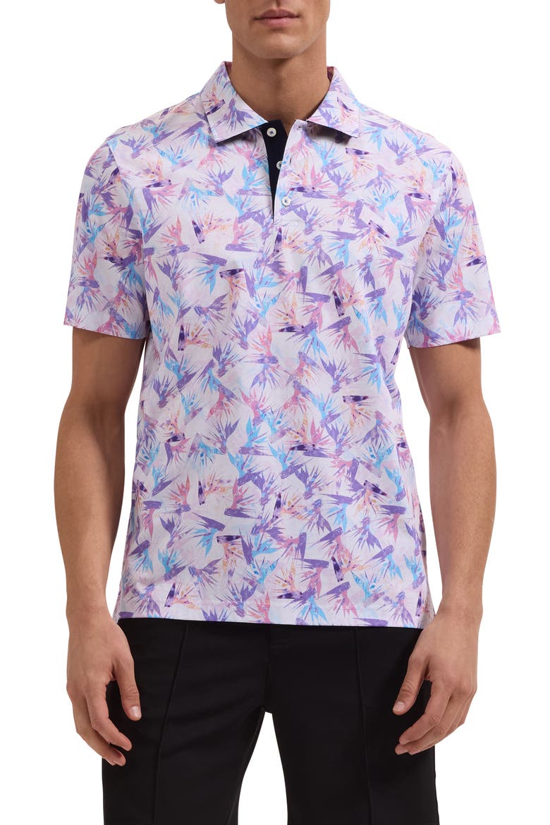 Hendrix Floral Pima Cotton Polo, Main, color, PINK