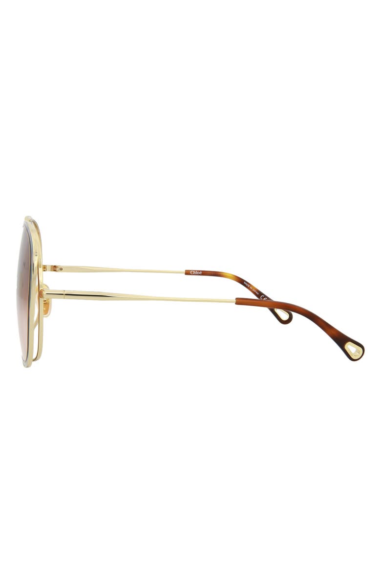 Chloé Novelty 63mm Oversize Round Sunglasses, Alternate, color, Gold Gold Orange
