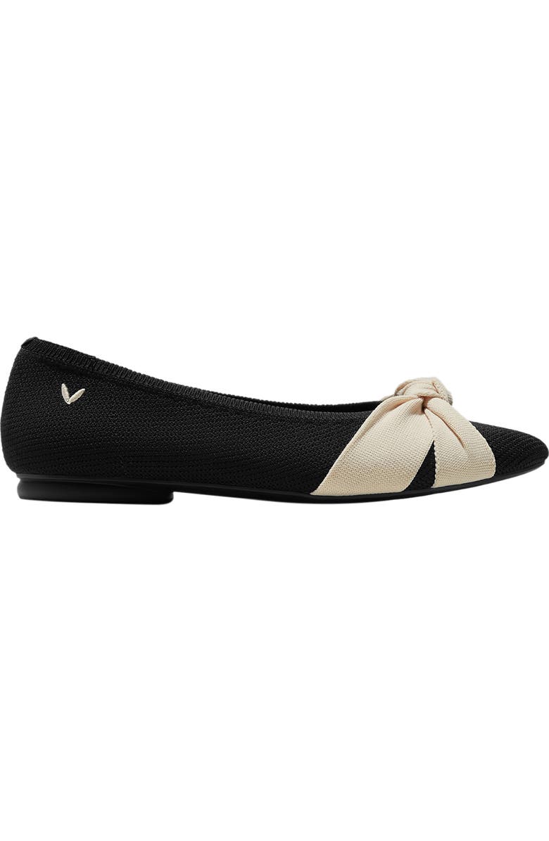 VIVAIA Almond-Toe Knotted Flats, Alternate, color, Black
