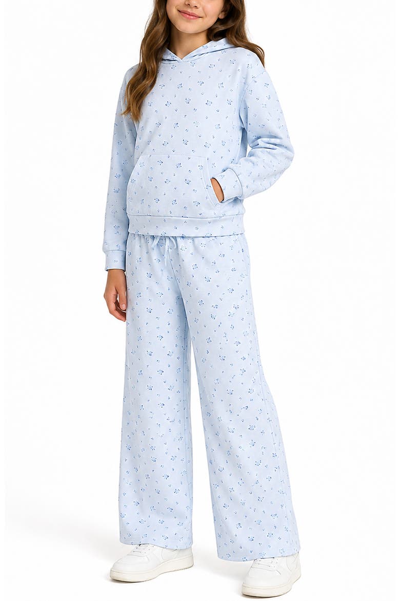 Kids' 2-Piece Floral Sweatsuit, Alternate, color, LIGHT BLUE