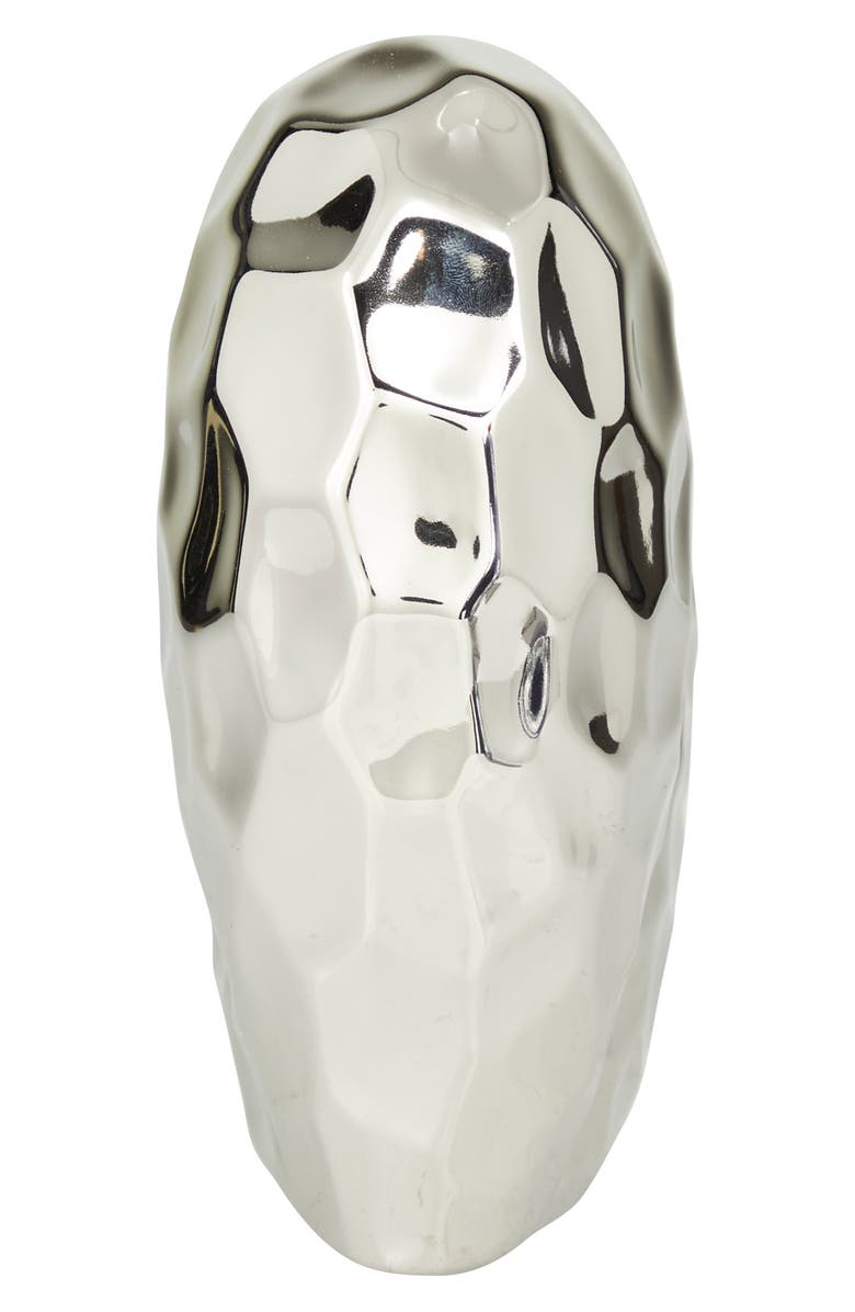 VIVIAN LUNE HOME Silvertone Porcelain Heart Sculpture, Alternate, color, Silver