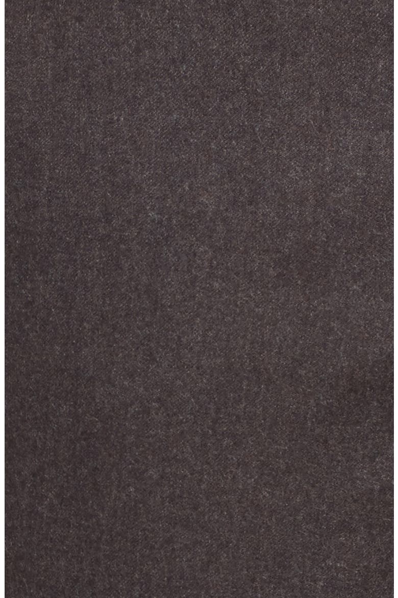 Lightweight Flannel Flat Front Classic Fit Dress Trousers, Alternate, color, HEATHER BROWN