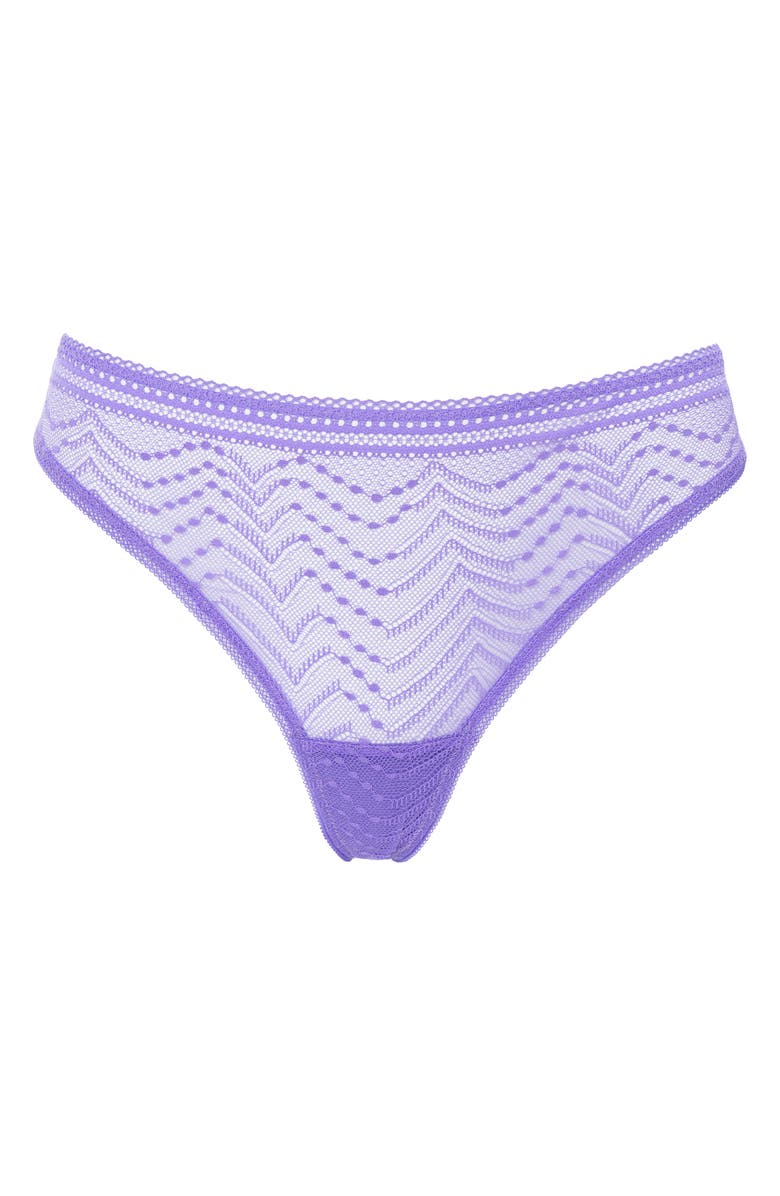 Huit Eclatante Lace Thong, Alternate, color, Purple