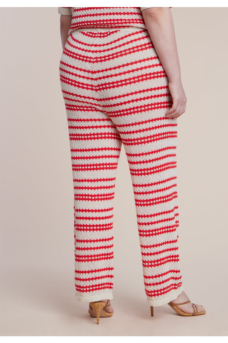 Pointelle Stripe Sweater Pant, Alternate, color, BERRY STRIPE