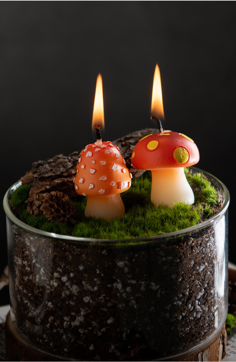 Southlake gifts Mini Mushroom Candle Set, Alternate, color, Red With White Spots
