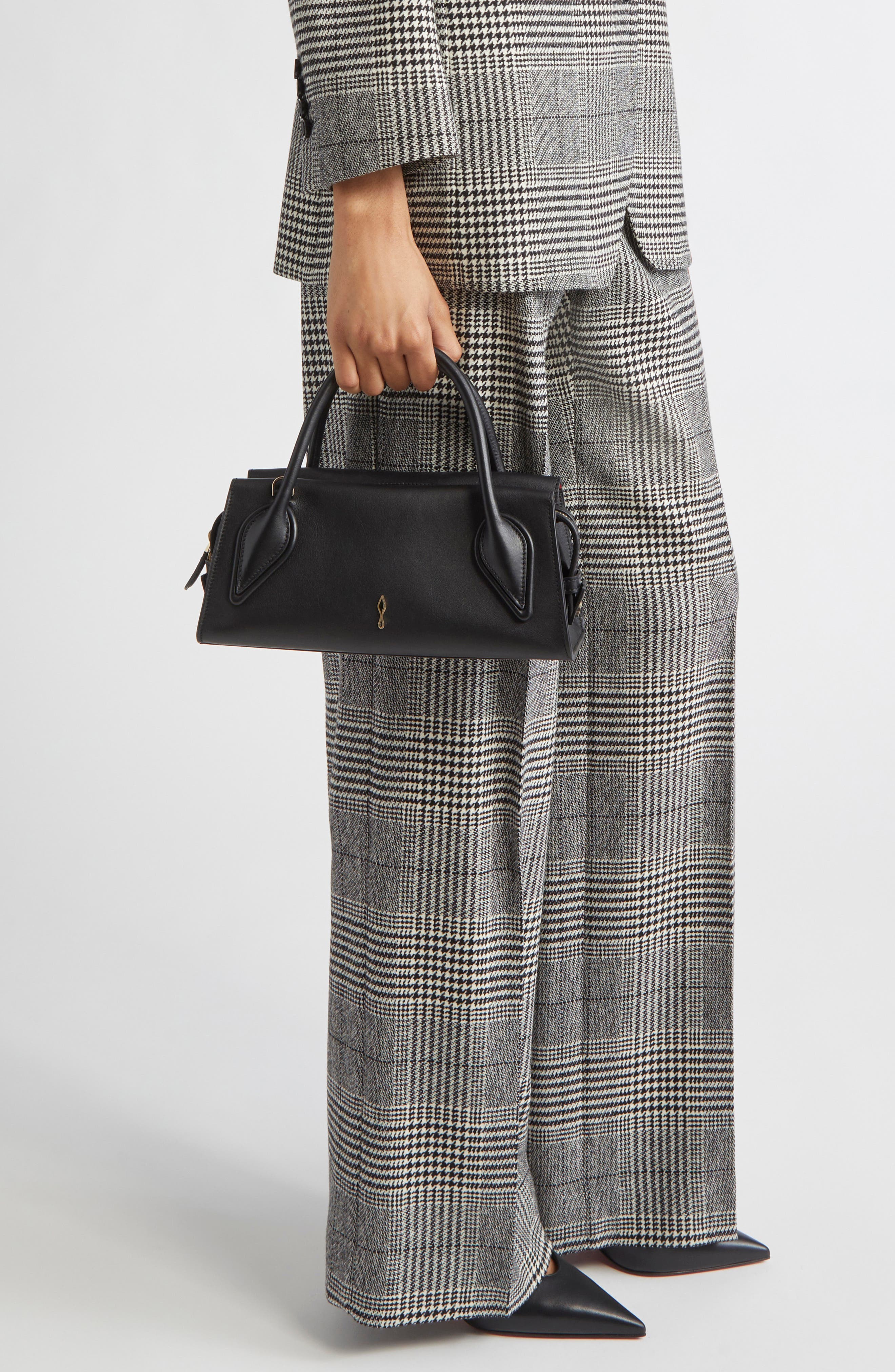 Christian Louboutin Mini Lambskin Baquette Bag, Alternate, color, Black