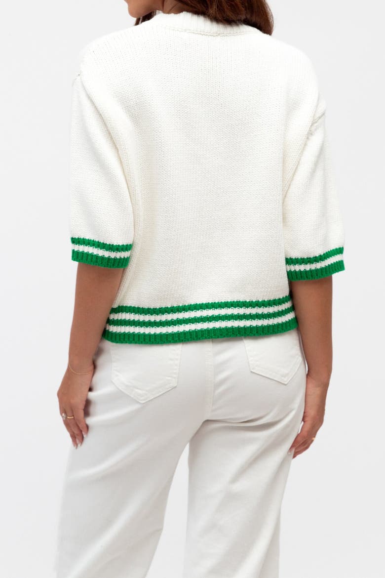 Embroidered Lemon Cardigan, Alternate, color, White