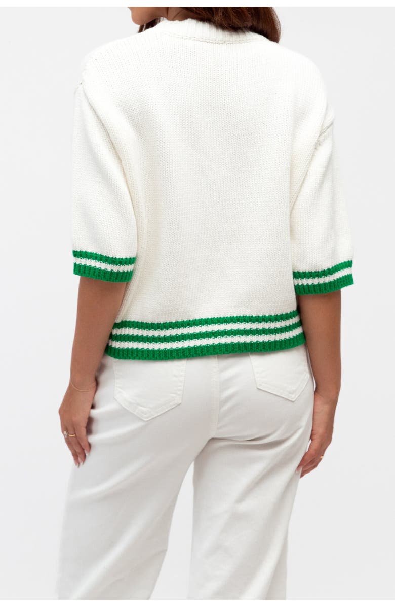 Label of Love Embroidered Lemon Cardigan, Alternate, color, White