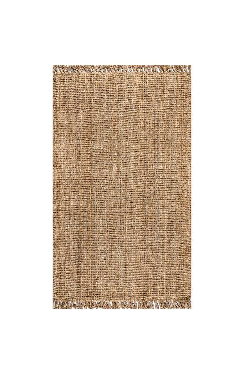 JONATHAN Y Pata Hand Woven Chunky Jute with Fringe Area Rug, Main, color, Natural