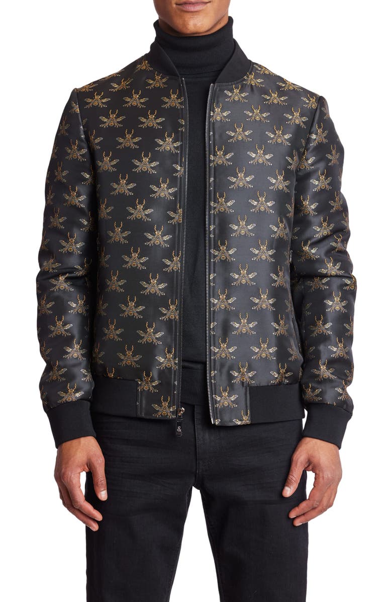 PAISLEY & GRAY Hyde Bee Jacquard Bomber Jacket, Main, color, 