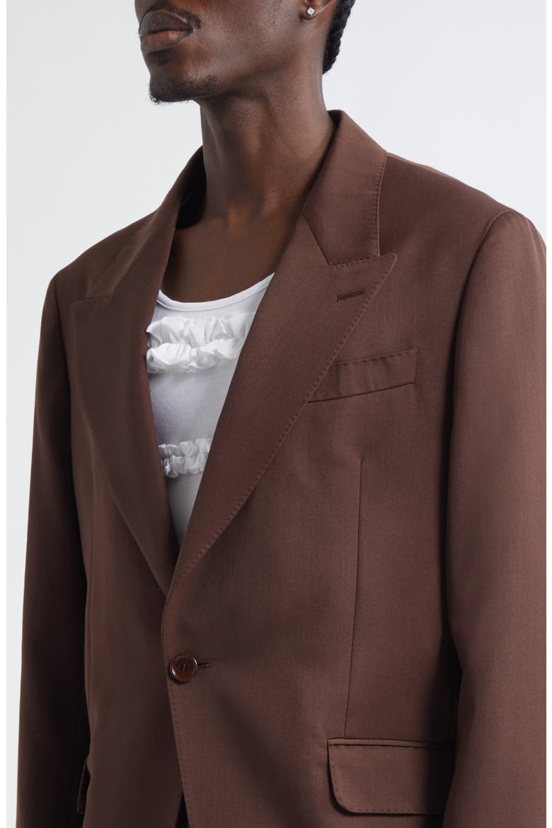 Relaxed Wide Peak Jacket, Alternate, color, CHOCOLATE
