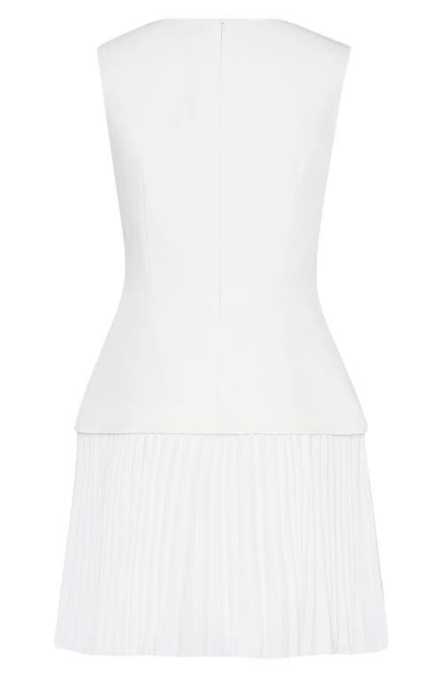 Milly Haddy Pleated Minidress In Ecru