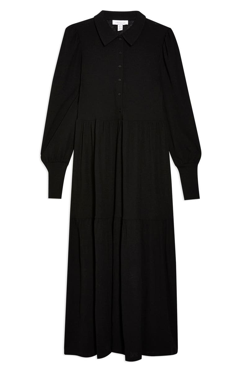 Topshop Cardigan Tiered Midi Dress, Alternate, color,