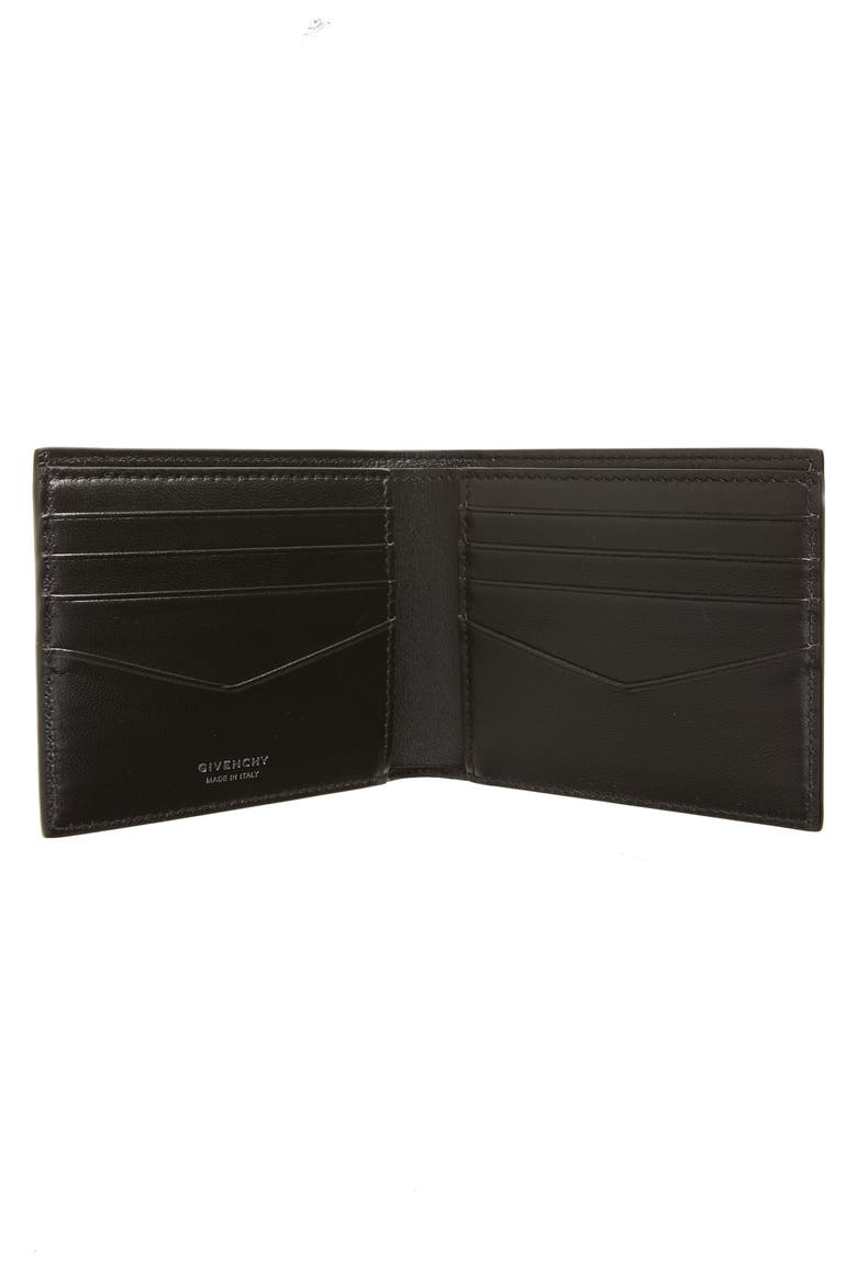 4G-Motif Leather Bifold Wallet, Alternate, color, BLACK
