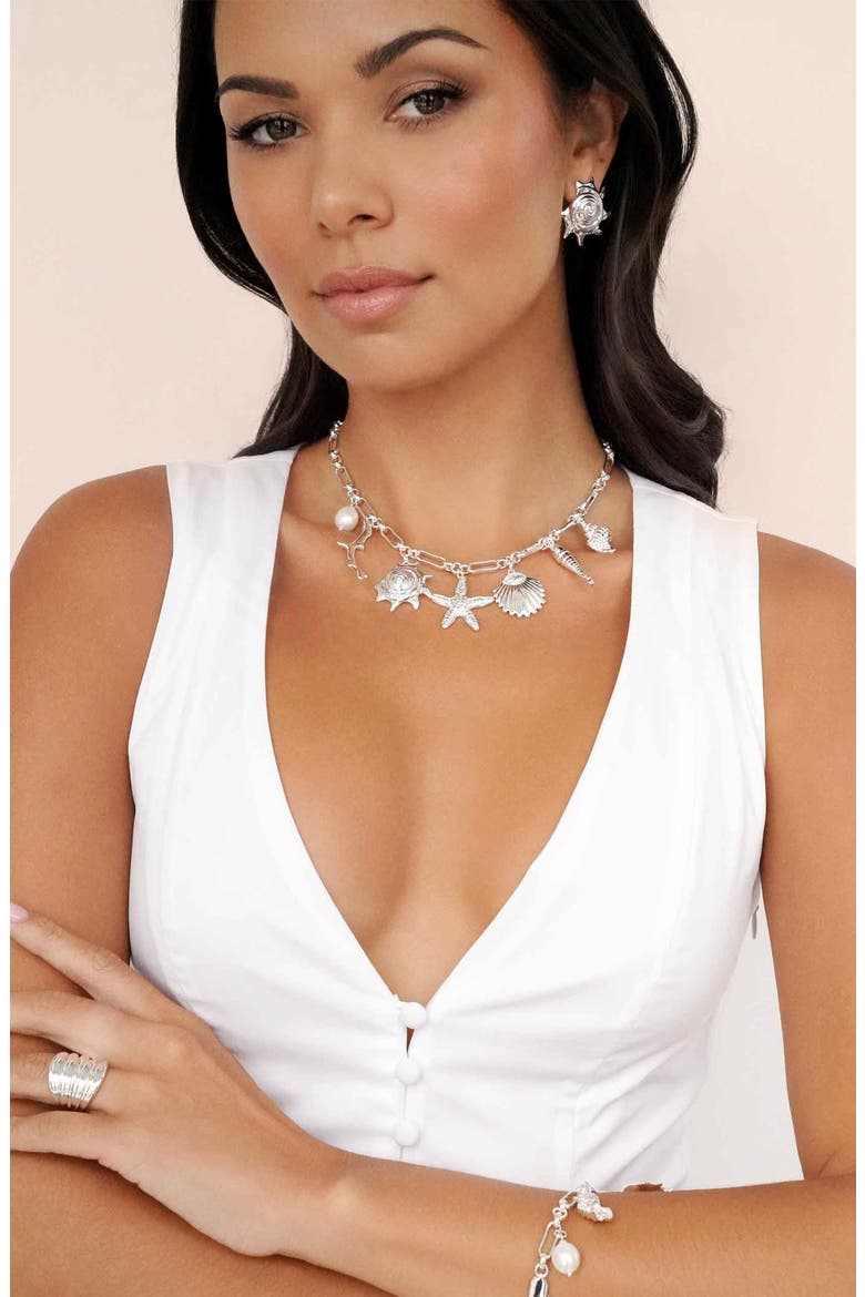 Oceanic Dreams Charm Necklace, Alternate, color, SILVER