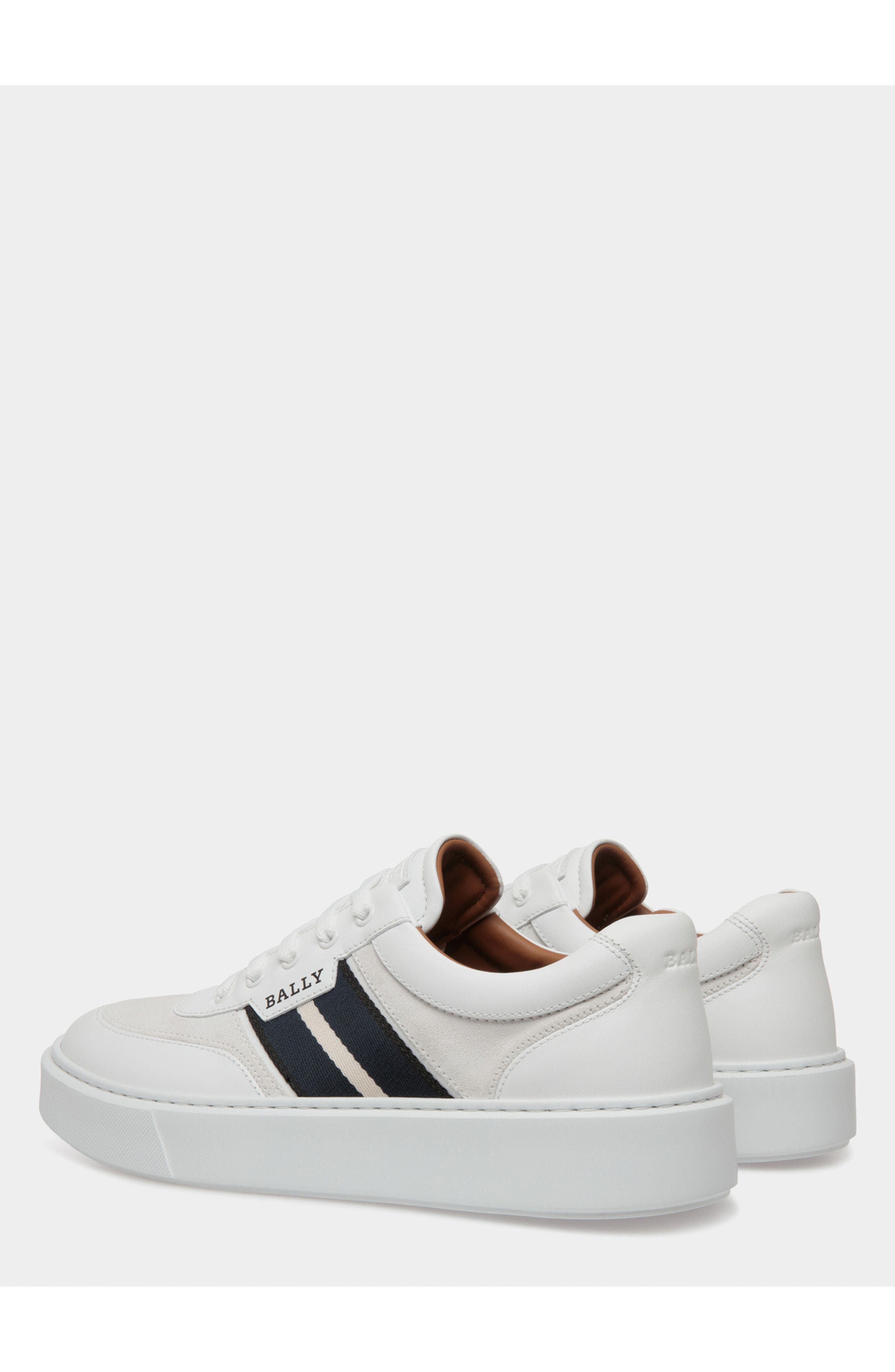 Bally Sneaker in Leather, Alternate, color, White