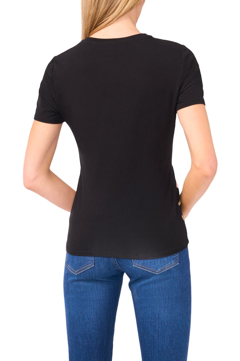Blushing Petal T-Shirt, Alternate, color, RICH BLACK