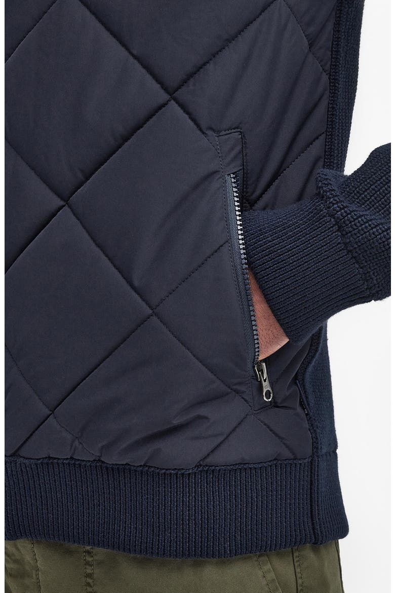 Newland Quilt Front Zip Cardigan, Alternate, color, NAVY