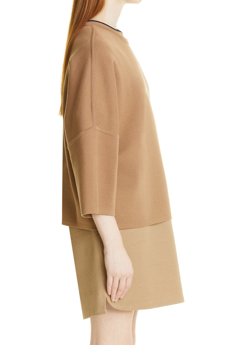 Max Mara Boxy Virgin Wool Sweater, Alternate, color, Cammello