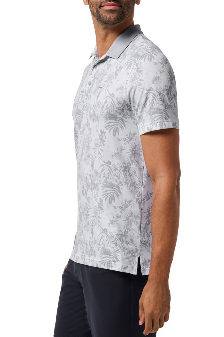 Featherweight Season Performance Floral Polo, Alternate, color, HEATHER LIGHT GREY
