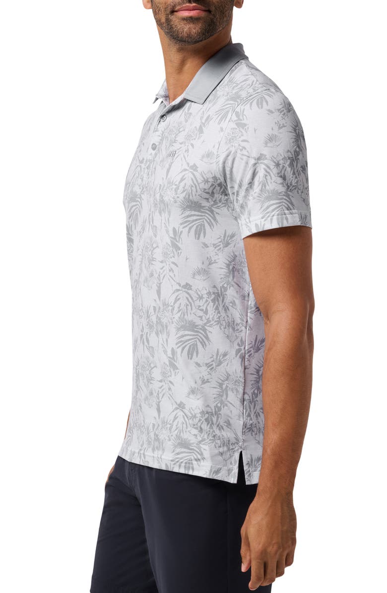 TravisMathew Featherweight Season Performance Floral Polo, Alternate, color, Heather Light Grey