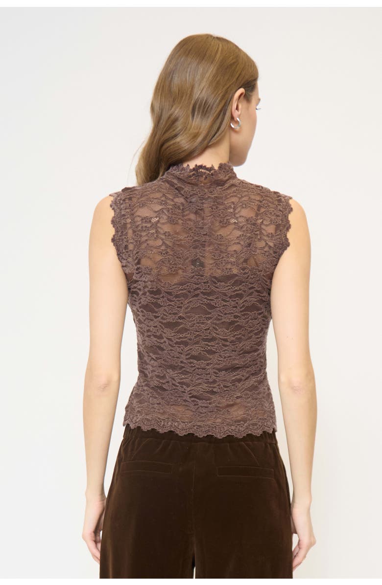 Central Park West Stella Sleeveless Stretch Lace Turtleneck, Alternate, color,