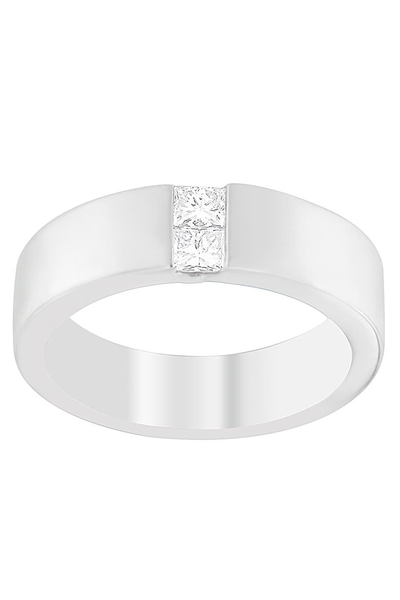 Men's 14K White Gold 1/4 Cttw Diamond Channel Band Ring, Alternate, color, White