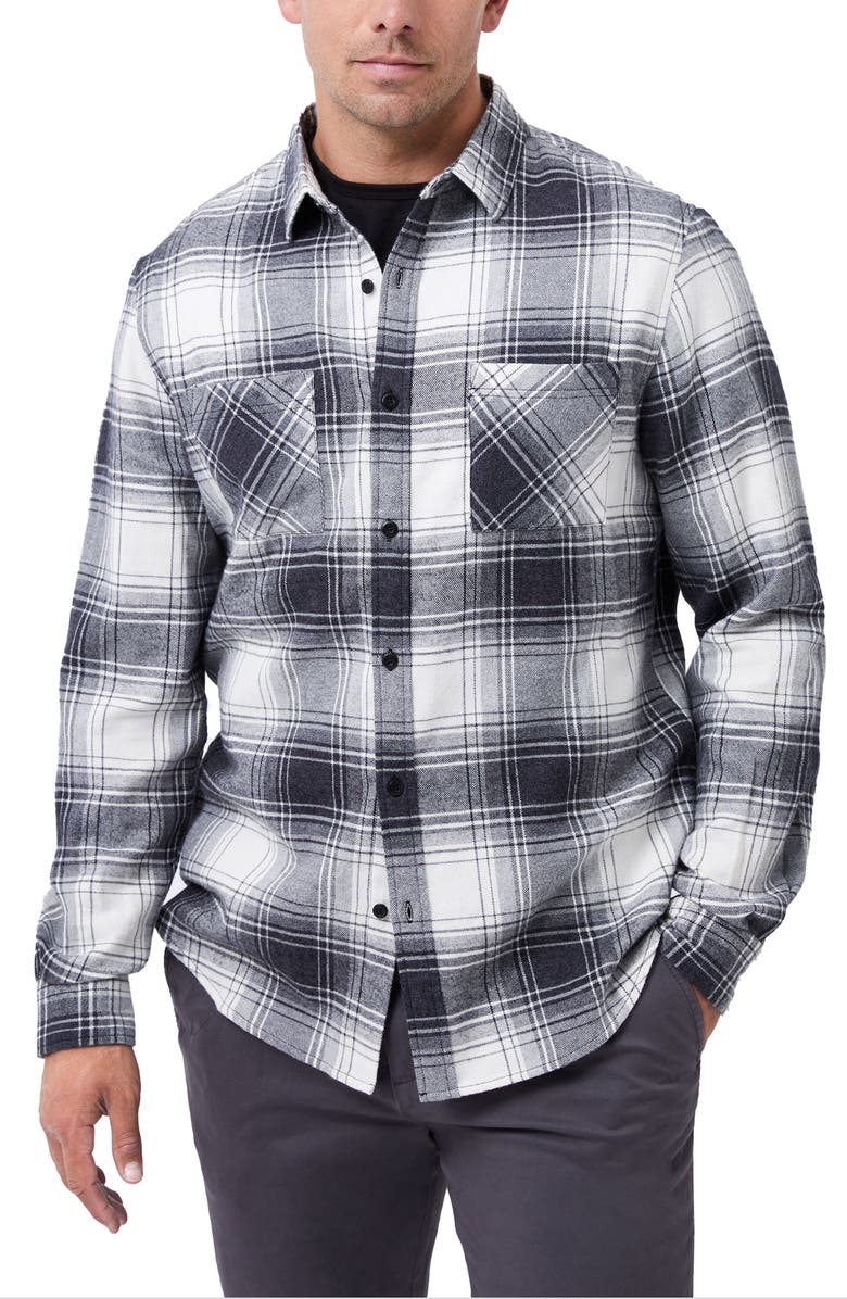 French Connection Plaid Garment Wash Flannel Button-Up Shirt, Alternate, color,