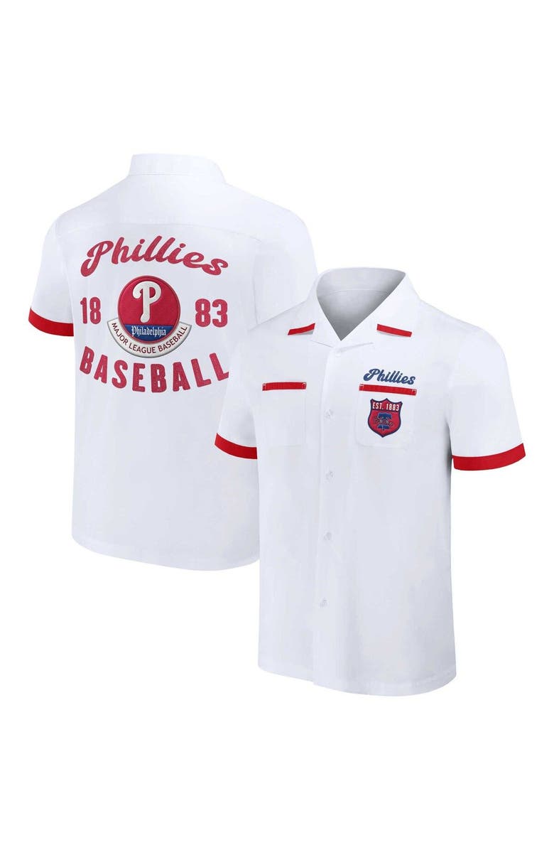 Darius Rucker Collection by Fanatics Men's Darius Rucker Collection by Fanatics White Philadelphia Phillies Bowling Button-Up Shirt, Main, color, White