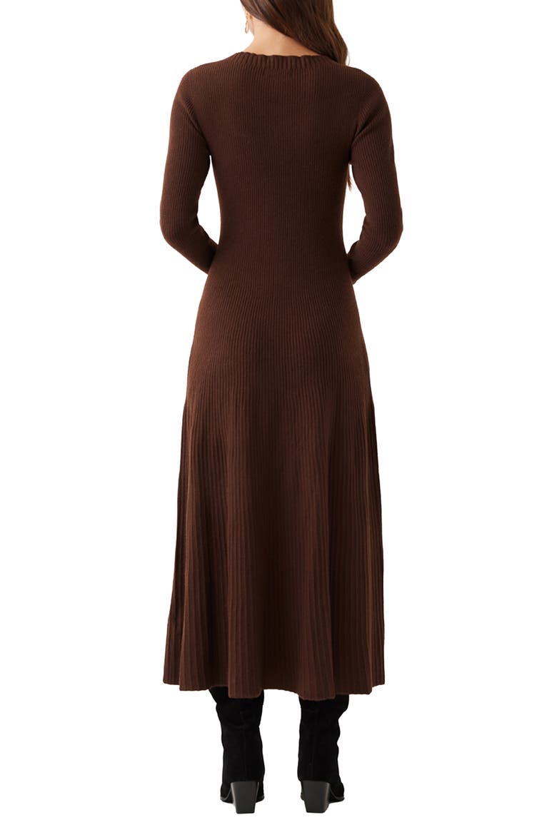 Seamless Rib Sweater Midi Dress, Alternate, color, CHOCOLATE
