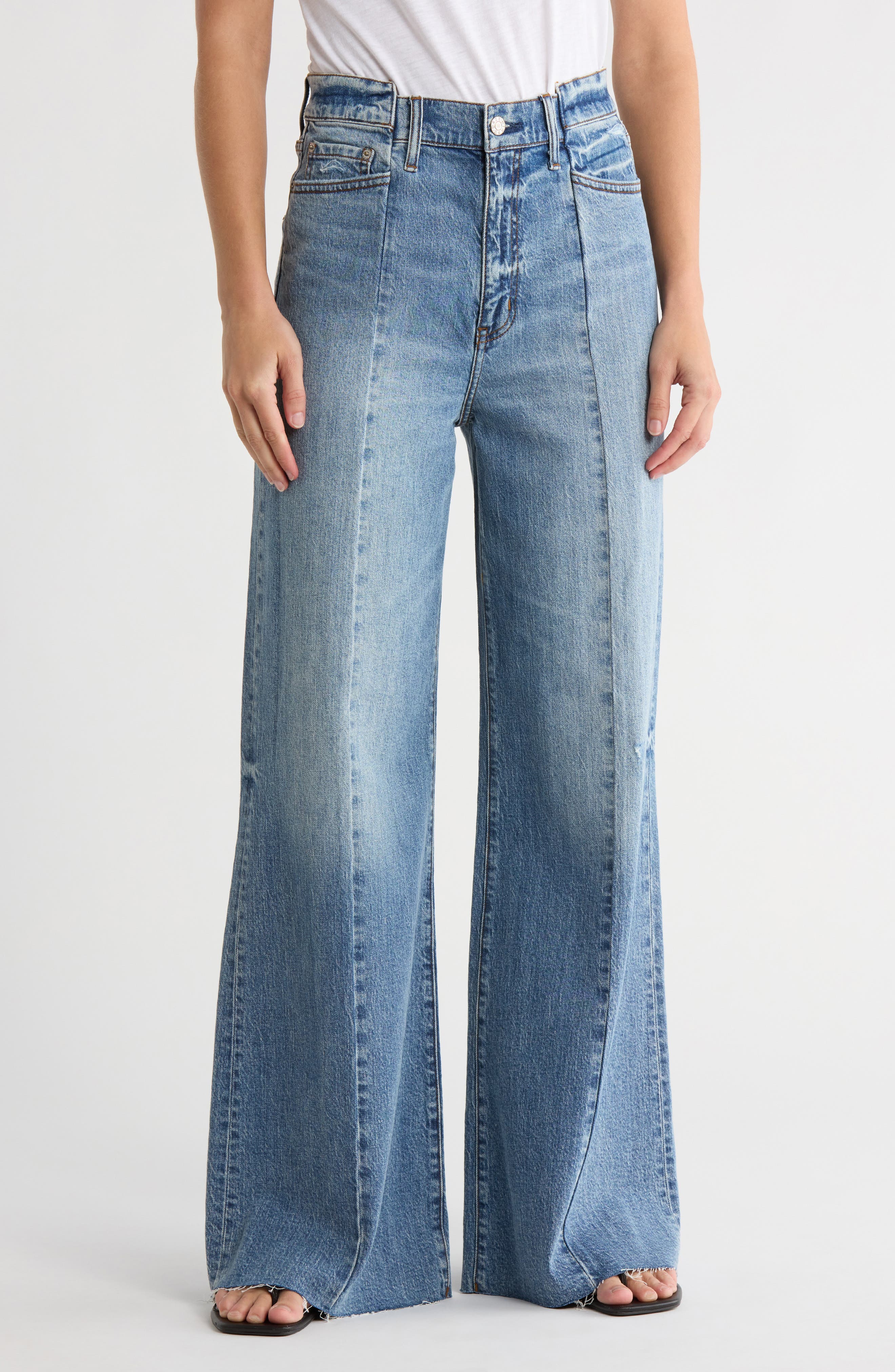 DAZE Rocky Tear Repair High Waist Wide Leg Jeans