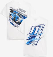JOE GIBBS RACING TEAM COLLECTION Men's Joe Gibbs Racing Team Collection White Denny Hamlin #11 Progressive T-Shirt