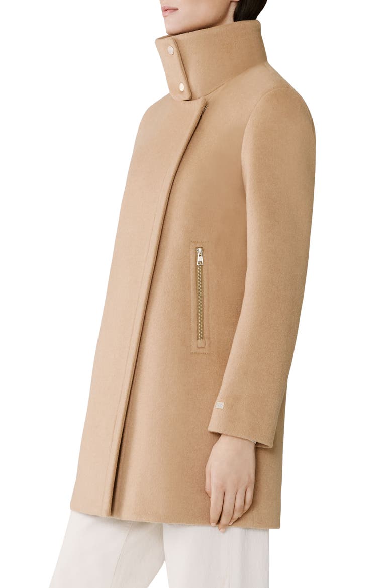 Abbi Wool Blend Coat with Removable Quilted Puffer Bib, Alternate, color, TEAK