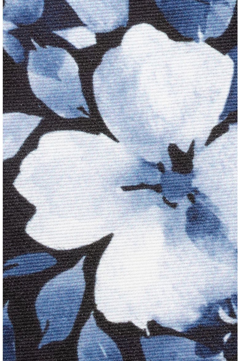 Painted Floral Navy Silk Tie, Alternate, color, NAVY