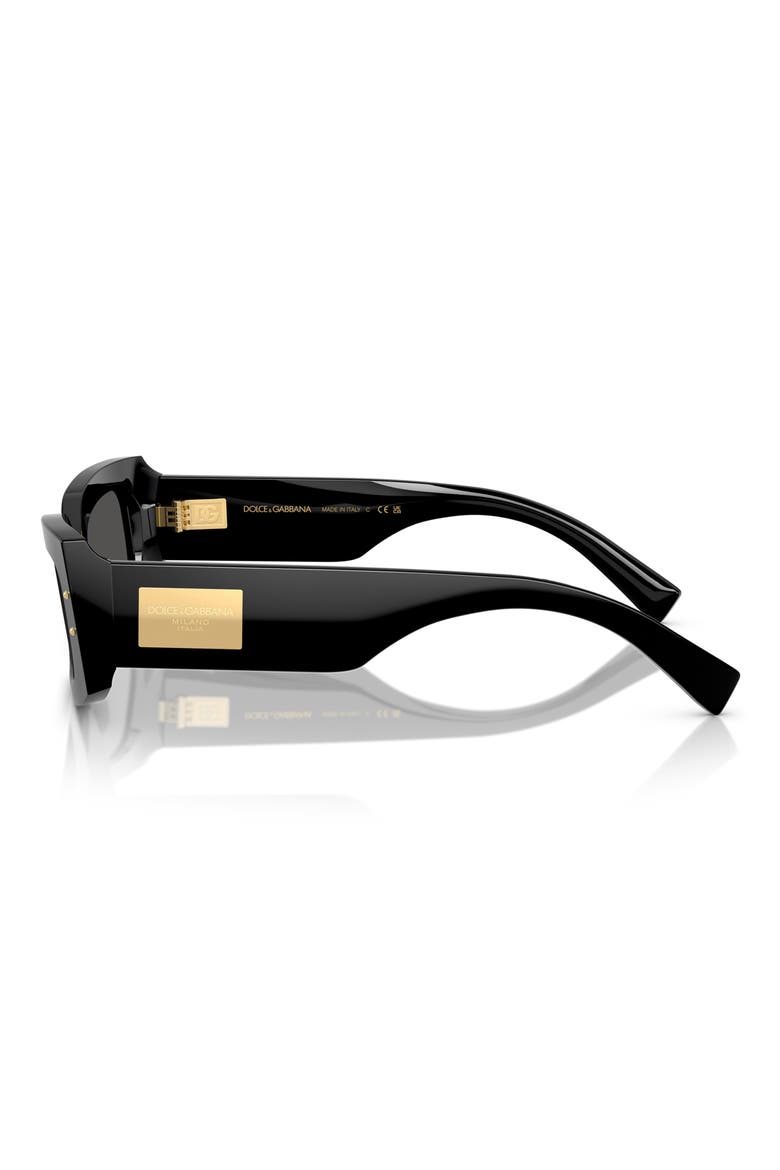 55mm Rectangular Sunglasses, Alternate, color, BLACK