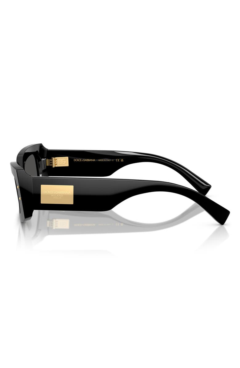 Dolce&Gabbana 55mm Rectangular Sunglasses, Alternate, color, Black