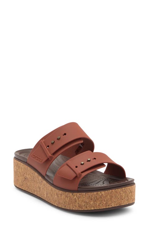 Brooklyn Buckle Wedge Slide Sandal