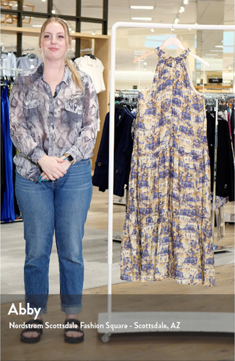 Abstract Print Sleeveless Maxi Dress, sales video thumbnail