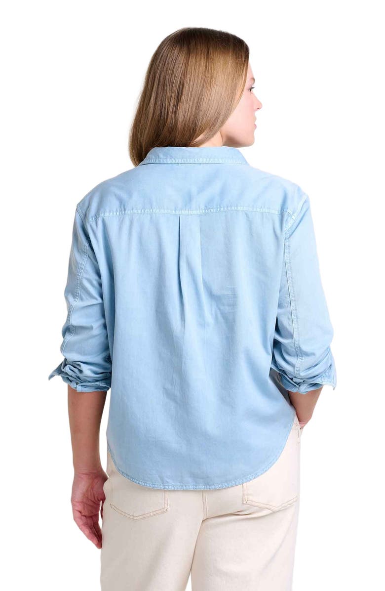 Toad & Co Women's Arroyo Twill Boxy Long Sleeve Shirt, Alternate, color, Skyway
