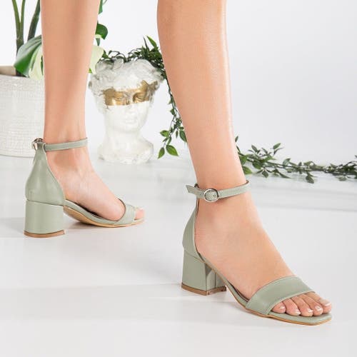 Forever & Always Shoes Women's Iva - Sage Green Low Heel In Sage Green