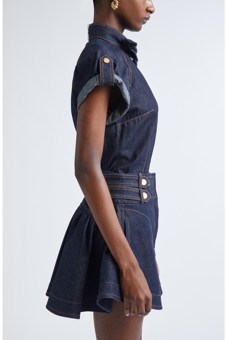 Tie Neck Denim Shirt, Alternate, color, NIGHT SKY